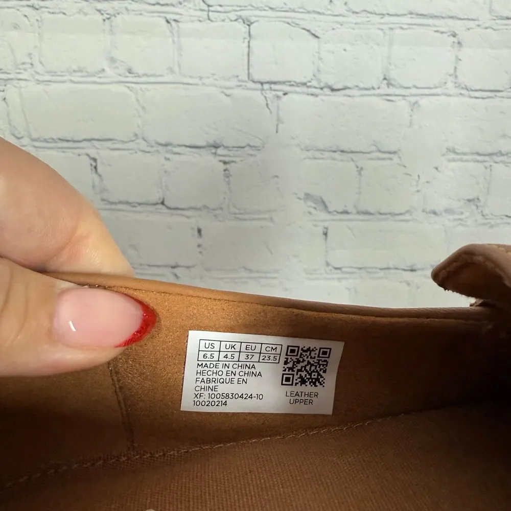 Toms Platform Loafers Women Size 6 Tan Camel Slip On Preppy Minimalist Shoes - Picture 8 of 10